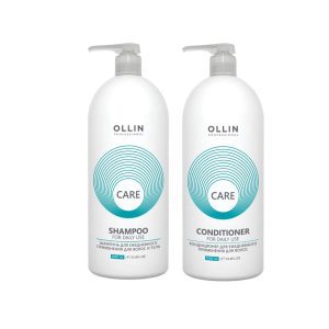 Produse îngrijire păr - Set par, OLLIN CARE HAIR & BODY, 1000ml, Sampon & Balsam, uz zilnic, hidrateaza parul