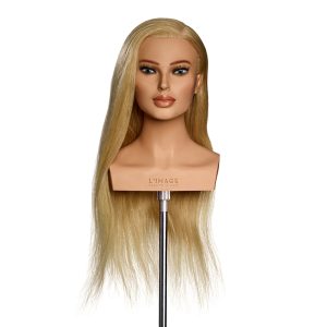 Cap de manechin cu păr - Cap manechin par natural, L’IMAGE, 60 cm, blond, Laura, Competition