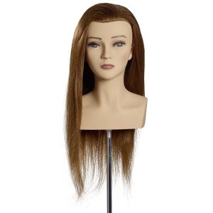 Cap de manechin cu păr - Cap manechin par natural, 50 cm, Maro, Malin Competition