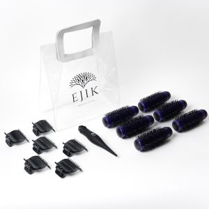 Perii și Piepteni de păr profesionali - Set par, Perii Rotunde EJIK Professional, 6 buc, cu maner detasabil si 6 clipsuri pentru Bucle, 32mm
